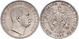 1 Thaler Kingdom of Prussia (1701-1918) Silver Wilhelm I, German Emperor (1797-1888)