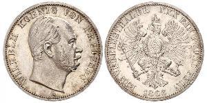 1 Thaler Kingdom of Prussia (1701-1918) Silver Wilhelm I, German Emperor (1797-1888)