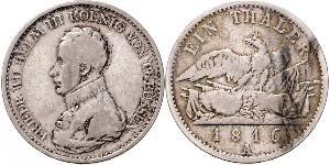 1 Thaler Kingdom of Prussia (1701-1918) Silver Frederick William III of Prussia (1770 -1840)