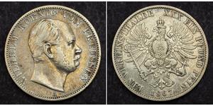 1 Thaler Kingdom of Prussia (1701-1918) Silver Wilhelm I, German Emperor (1797-1888)