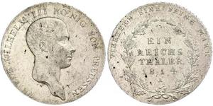 1 Thaler Kingdom of Prussia (1701-1918) Silver Frederick William III of Prussia (1770 -1840)