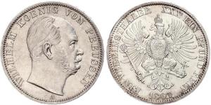 1 Thaler Kingdom of Prussia (1701-1918) Silver Wilhelm I, German Emperor (1797-1888)