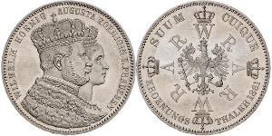 1 Thaler Kingdom of Prussia (1701-1918) Silver Wilhelm I, German Emperor (1797-1888)
