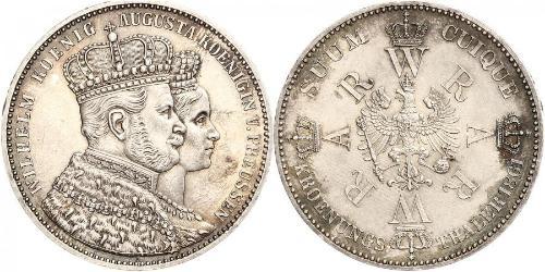 1 Thaler Kingdom of Prussia (1701-1918) Silver Wilhelm I, German Emperor (1797-1888)