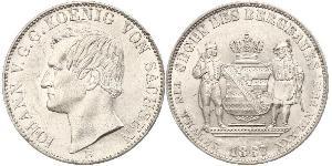 1 Thaler Kingdom of Saxony (1806 - 1918) Silver John of Saxony