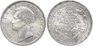 1 Thaler Kingdom of Saxony (1806 - 1918) Silver John of Saxony