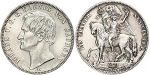 1 Thaler Kingdom of Saxony (1806 - 1918) Silver John of Saxony