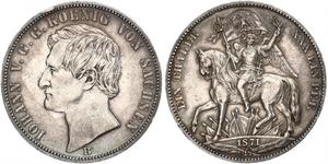 1 Thaler Kingdom of Saxony (1806 - 1918) Silver John of Saxony