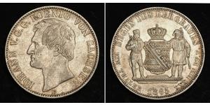 1 Thaler Kingdom of Saxony (1806 - 1918) Silver John of Saxony