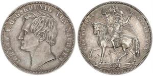 1 Thaler Kingdom of Saxony (1806 - 1918) Silver John of Saxony