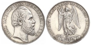 1 Thaler Kingdom of Württemberg (1806-1918) Silver Charles I of Württemberg