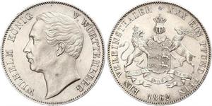 1 Thaler Kingdom of Württemberg (1806-1918) Silver William I of Württemberg