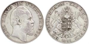 1 Thaler Kingdom of Württemberg (1806-1918) Silver Charles I of Württemberg