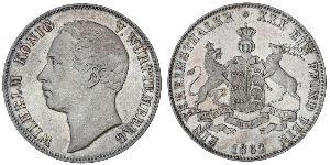 1 Thaler Kingdom of Württemberg (1806-1918) Silver William I of Württemberg