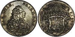 1 Thaler Principality of Ansbach (1398–1792) Silver Charles William Frederick, Margrave of Brandenburg-Ansbach (1712 – 1757)