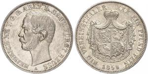 1 Thaler Principality of Reuss-Greiz (1778 - 1918) Silver Heinrich XX, Prince Reuss of Greiz