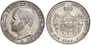1 Thaler Waldeck (state) (1180 - 1918) Silver George Victor, Prince of Waldeck and Pyrmont (1831 - 1893)