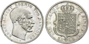1 Thaler Duchy of Brunswick (1815 - 1918)  Ernst I, Duke of Saxe-Altenburg (1826 - 1908)