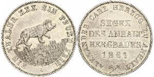 1 Thaler Anhalt-Bernburg (1603 - 1863) 銀 Alexander Karl, Duke of Anhalt-Bernburg (1805 – 1863)