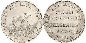 1 Thaler Anhalt-Bernburg (1603 - 1863) 銀 Alexander Karl, Duke of Anhalt-Bernburg (1805 – 1863)