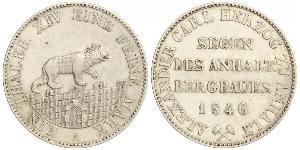1 Thaler Anhalt-Bernburg (1603 - 1863) 銀 Alexander Karl, Duke of Anhalt-Bernburg (1805 – 1863)