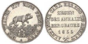 1 Thaler Anhalt-Bernburg (1603 - 1863) 銀 Alexander Karl, Duke of Anhalt-Bernburg (1805 – 1863)