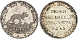 1 Thaler Anhalt-Bernburg (1603 - 1863) 銀 Alexander Karl, Duke of Anhalt-Bernburg (1805 – 1863)