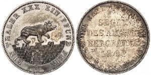 1 Thaler Anhalt-Bernburg (1603 - 1863) 銀 Alexander Karl, Duke of Anhalt-Bernburg (1805 – 1863)