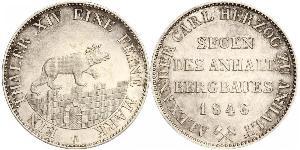 1 Thaler Anhalt-Bernburg (1603 - 1863) 銀 Alexander Karl, Duke of Anhalt-Bernburg (1805 – 1863)