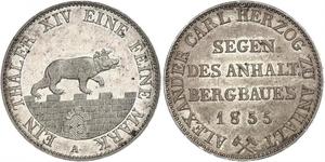 1 Thaler Anhalt-Bernburg (1603 - 1863) 銀 Alexander Karl, Duke of Anhalt-Bernburg (1805 – 1863)
