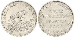 1 Thaler Anhalt-Bernburg (1603 - 1863) 銀 Alexander Karl, Duke of Anhalt-Bernburg (1805 – 1863)