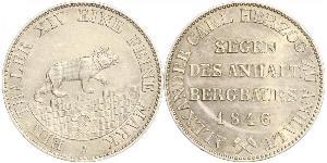 1 Thaler Anhalt-Bernburg (1603 - 1863) 銀 Alexander Karl, Duke of Anhalt-Bernburg (1805 – 1863)