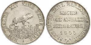 1 Thaler Anhalt-Bernburg (1603 - 1863) 銀 Alexander Karl, Duke of Anhalt-Bernburg (1805 – 1863)