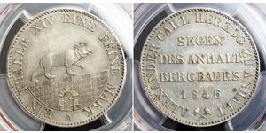 1 Thaler Anhalt-Bernburg (1603 - 1863) 銀 Alexander Karl, Duke of Anhalt-Bernburg (1805 – 1863)