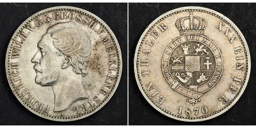 1 Thaler Duchy of Mecklenburg-Schwerin (1352-1918) 銀 腓特烈·威廉 (梅克倫堡-施特雷利茨)