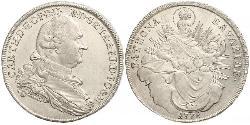 1 Thaler Electorate of Bavaria (1623 - 1806) 銀 卡爾·泰奧多爾 (1724 - 1799)