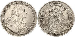 1 Thaler Electorate of Bavaria (1623 - 1806) 銀 Maximilian III Joseph, Elector of Bavaria (1727 – 1777)
