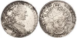 1 Thaler Electorate of Bavaria (1623 - 1806) 銀 卡爾·泰奧多爾 (1724 - 1799)