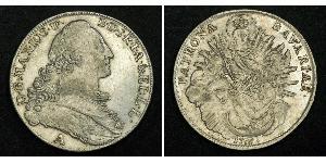 1 Thaler Electorate of Bavaria (1623 - 1806) 銀 Maximilian III Joseph, Elector of Bavaria (1727 – 1777)