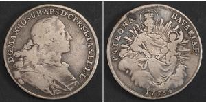 1 Thaler Electorate of Bavaria (1623 - 1806) 銀 Maximilian III Joseph, Elector of Bavaria (1727 – 1777)