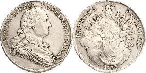 1 Thaler Electorate of Bavaria (1623 - 1806) 銀 卡爾·泰奧多爾 (1724 - 1799)