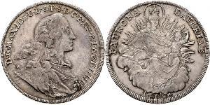 1 Thaler Electorate of Bavaria (1623 - 1806) 銀 Maximilian III Joseph, Elector of Bavaria (1727 – 1777)