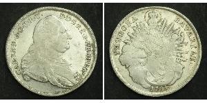 1 Thaler Electorate of Bavaria (1623 - 1806) 銀 卡爾·泰奧多爾 (1724 - 1799)