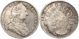 1 Thaler Electorate of Bavaria (1623 - 1806) 銀 卡爾·泰奧多爾 (1724 - 1799)