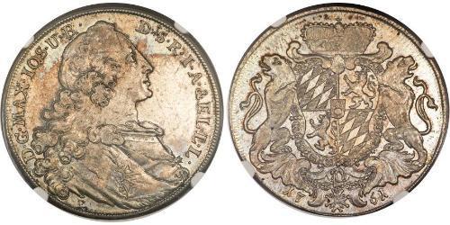 1 Thaler Electorate of Bavaria (1623 - 1806) 銀 Maximilian III Joseph, Elector of Bavaria (1727 – 1777)