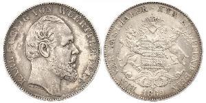 1 Thaler Kingdom of Württemberg (1806-1918) 銀 卡尔一世 (符腾堡)
