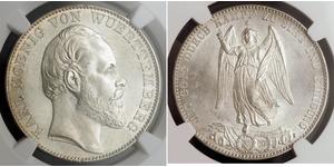 1 Thaler Kingdom of Württemberg (1806-1918) 銀 卡尔一世 (符腾堡)