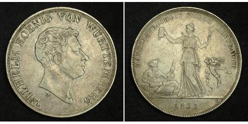 1 Thaler Kingdom of Württemberg (1806-1918) 銀 威廉一世 (符腾堡)