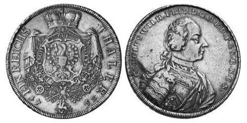 1 Thaler Principality of Ansbach (1398–1792) 銀 Charles William Frederick, Margrave of Brandenburg-Ansbach (1712 – 1757)