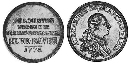 1 Thaler Principality of Ansbach (1398–1792) 銀 Charles Alexander, Margrave of Brandenburg-Ansbach (1736 – 1806)